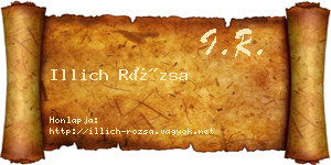 Illich Rózsa névjegykártya